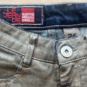 Marithé + François Girbaud Skinny Jeans metallic platinum color W26